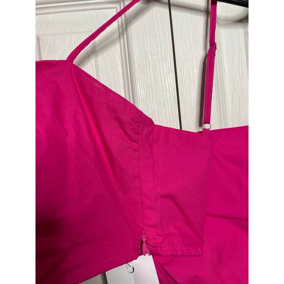 NEW Day and Moon Hot Pink Bow Top Womens Size Medium 100% Cotton - Picture 6 of 7